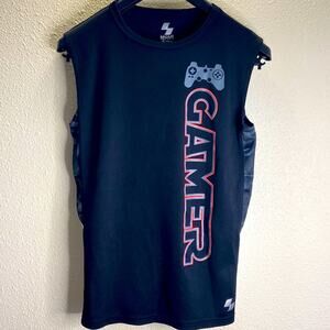 Place Sport Navy Blue Gamer Print Tank Top For Youth Size 16